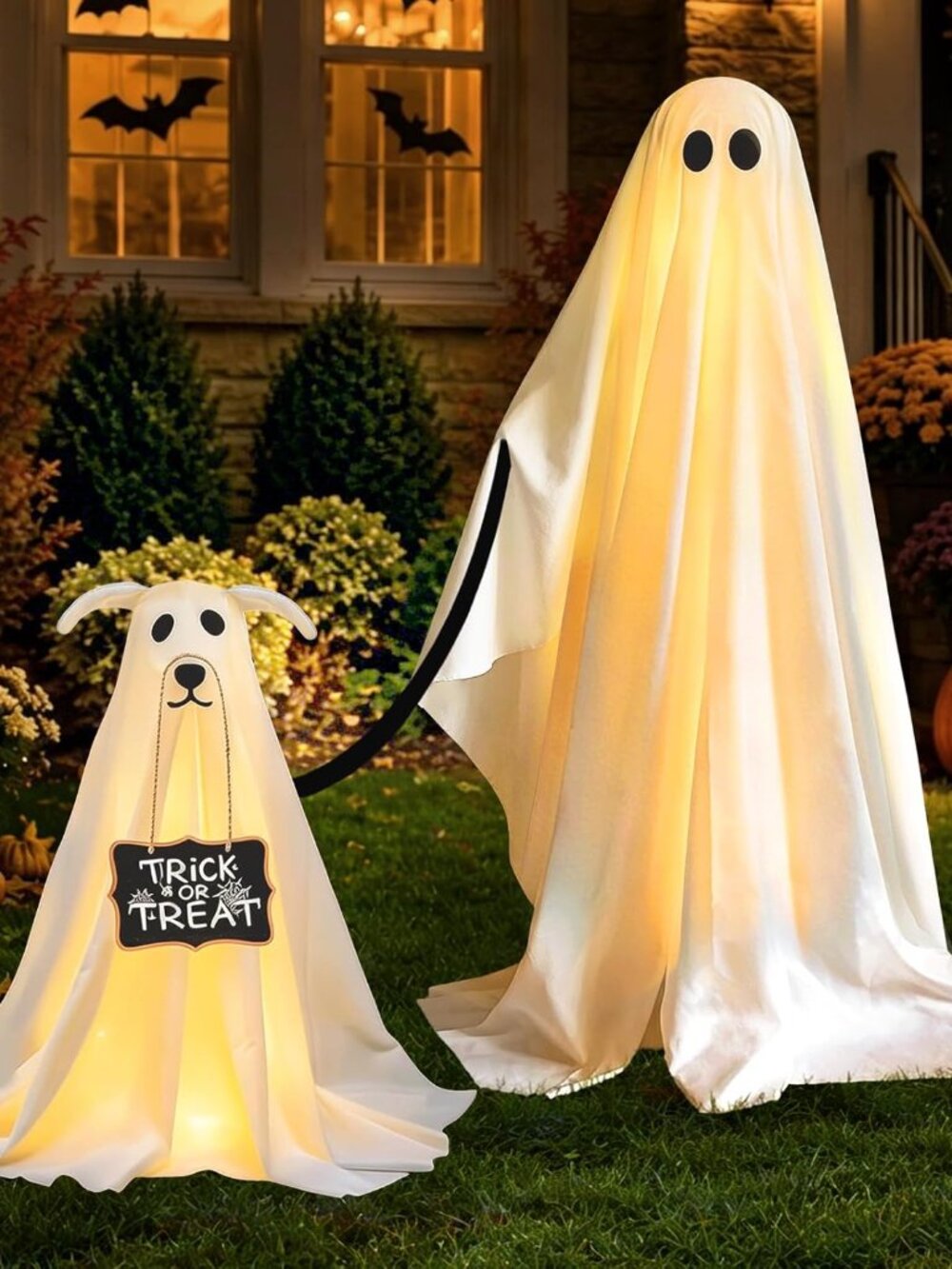 2 Pack Spooky Ghost Dog Halloween Decor Indoor for Party Decorations